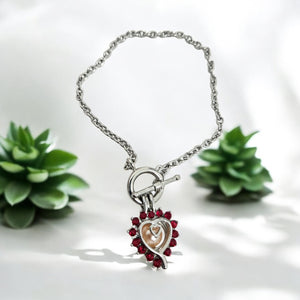 34 pulsera corazón rojo