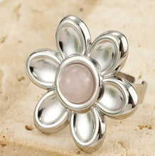 🌸 Anillo Flor de Piedras Naturales