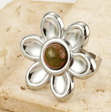 🌸 Anillo Flor de Piedras Naturales