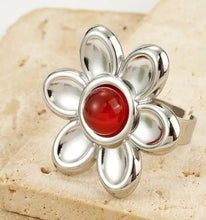 🌸 Anillo Flor de Piedras Naturales