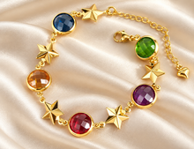 3)Starlight Gems Collection – Stainless Steel Bracelet
